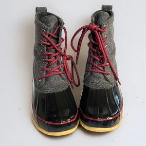 Women's Bass Navy/Gray Duck Boots - Size 8 Excellent Condition